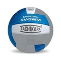 Tachikara Tachikara SV5WM.CBWSL Full Grain Leather VolleyBall - College Blue-White-Silver Gray SV5WM.CBWSL